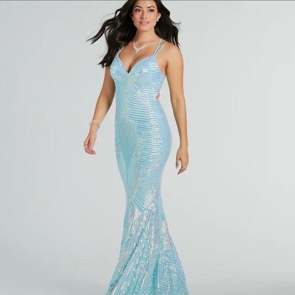 Windsor Blue Sequin Sweetheart Gown